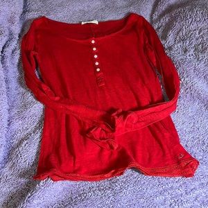 Red Girls Long Sleeve With Lace